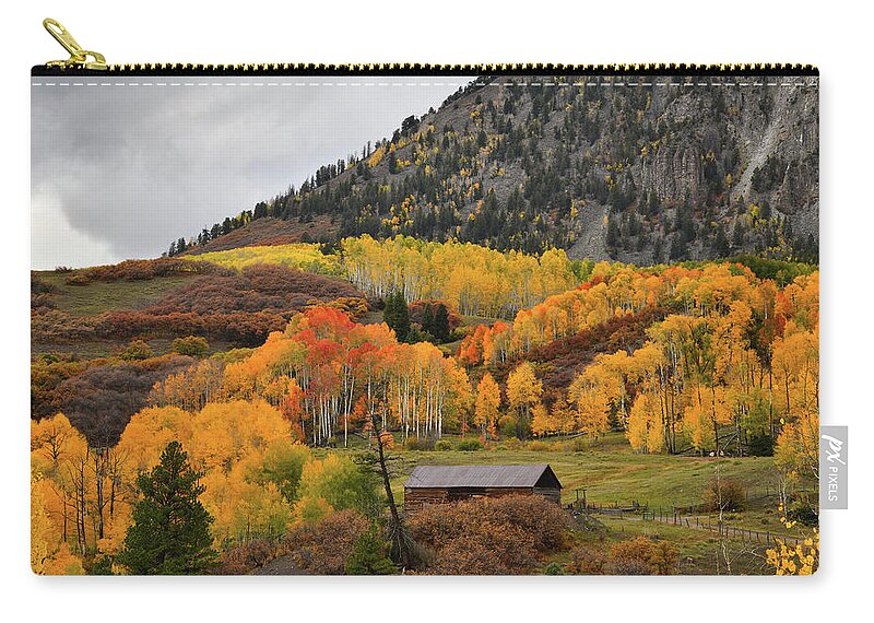 Colorado Zip Pouch featuring the photograph Golden Aspens along Last Dollar Road by Ray Mathis