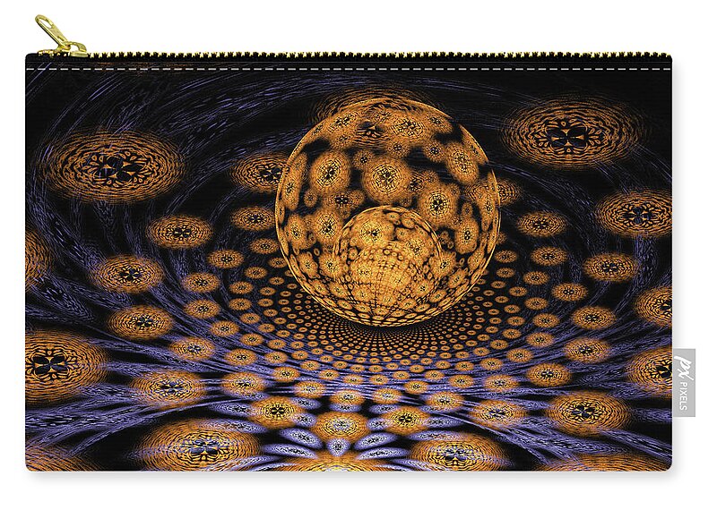 Ball Zip Pouch featuring the digital art Golden Ball Decorative Digital Art by Matthias Hauser