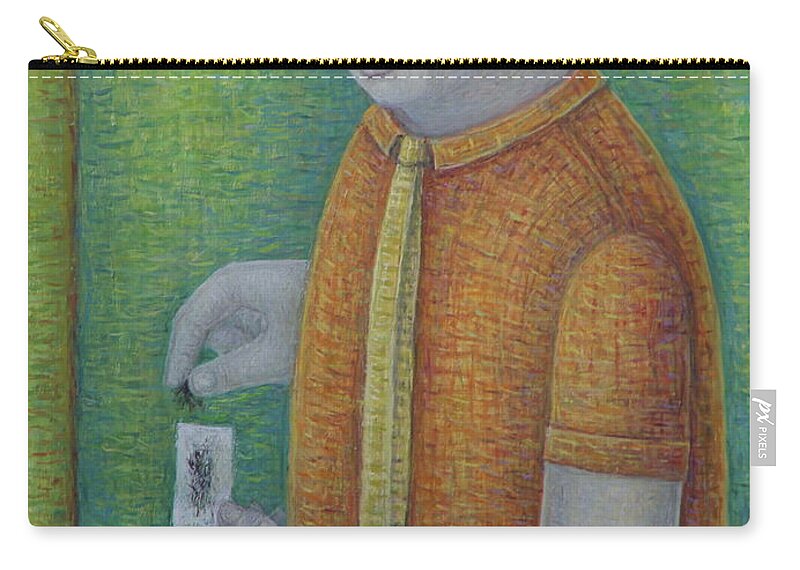 Golden Boy Zip Pouch featuring the painting Golden Boy, 2017 by Ruth Addinall