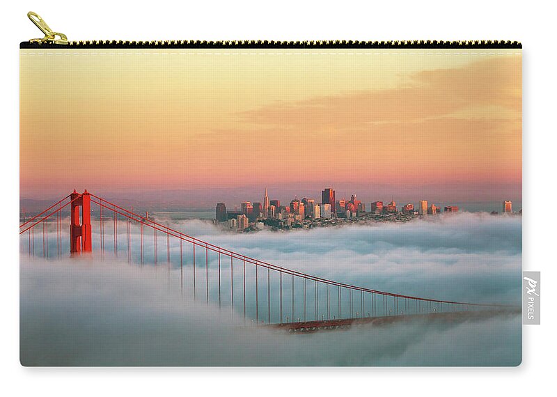 Scenics Zip Pouch featuring the photograph Golden Gate Bridge by Nithi Asavapanumas