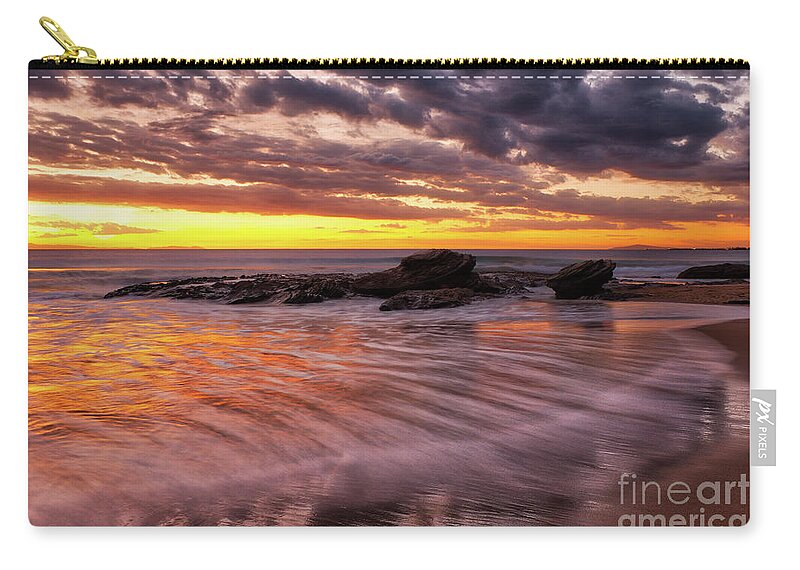 Golden Zip Pouch featuring the photograph Golden Reflections by Eddie Yerkish