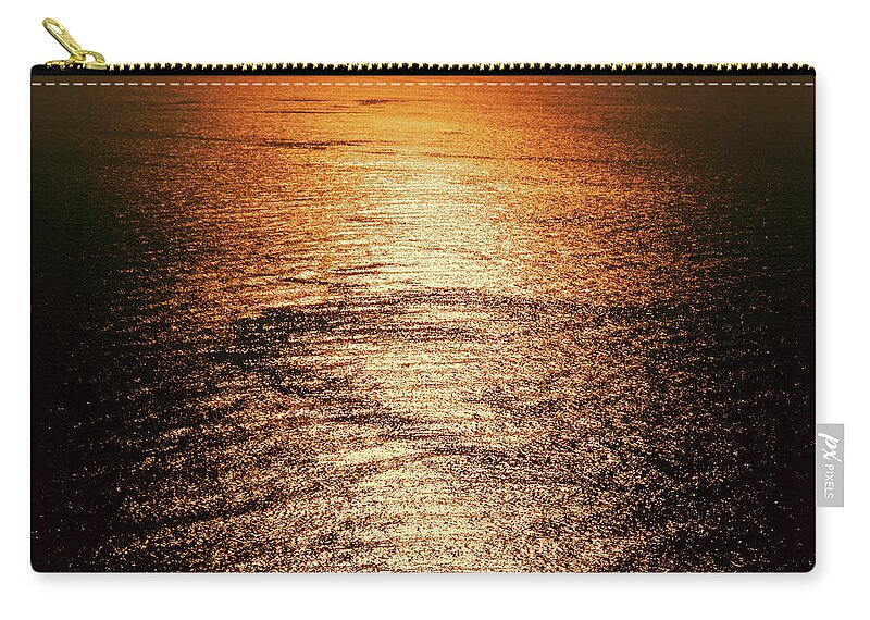 Sunset Zip Pouch featuring the photograph Golden sea in Alanya by Sun Travels