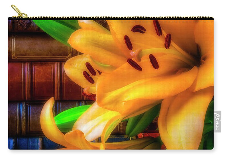Tiger Lily Zip Pouch featuring the photograph Golden Tiger lilies by Garry Gay