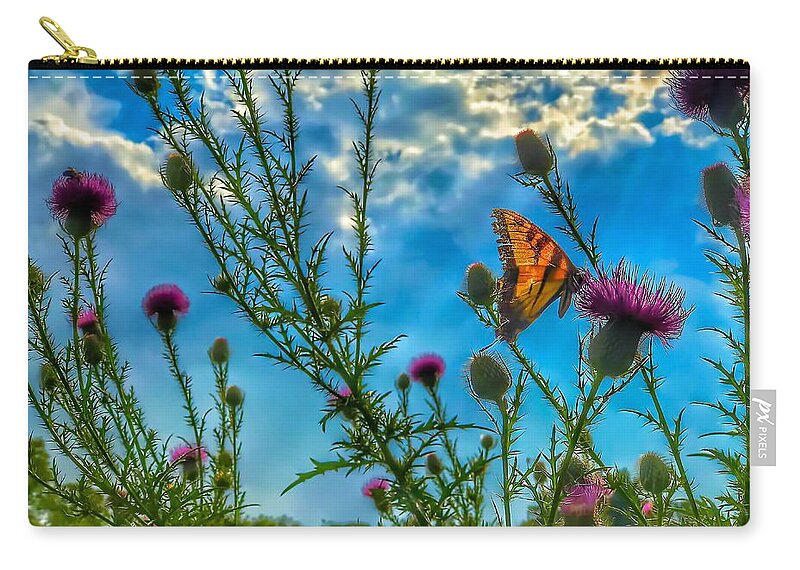  Carry-all Pouch featuring the photograph Golden Wings by Jack Wilson