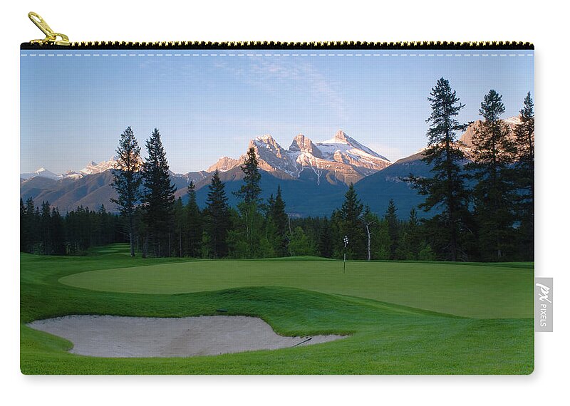 Scenics Zip Pouch featuring the photograph Golf In The Rockies by Jason v