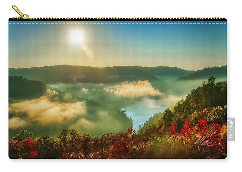 Gorge Zip Pouch featuring the photograph Gorge Sunrise by Meta Gatschenberger