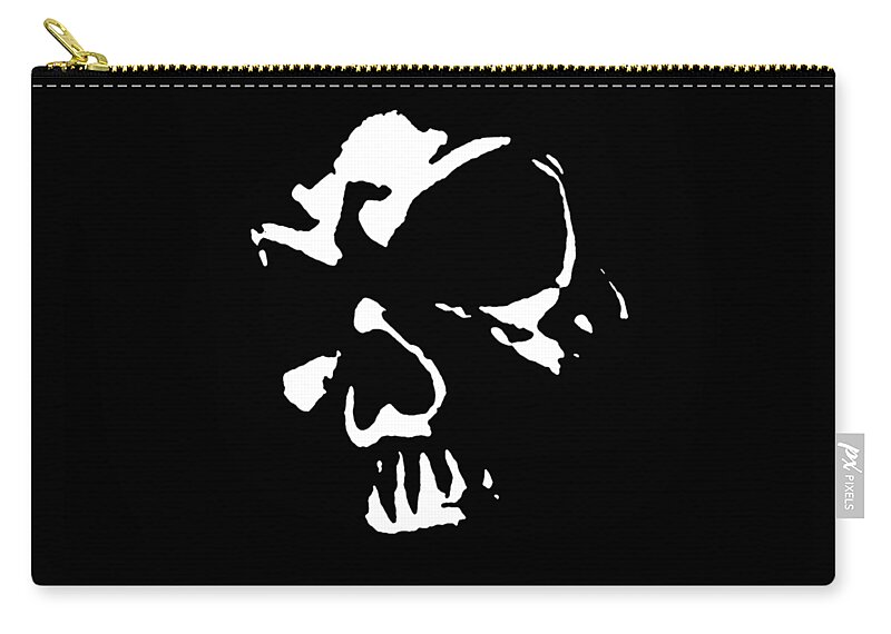 Skull Carry-all Pouch featuring the digital art Goth Dark Skull Graphic by Roseanne Jones