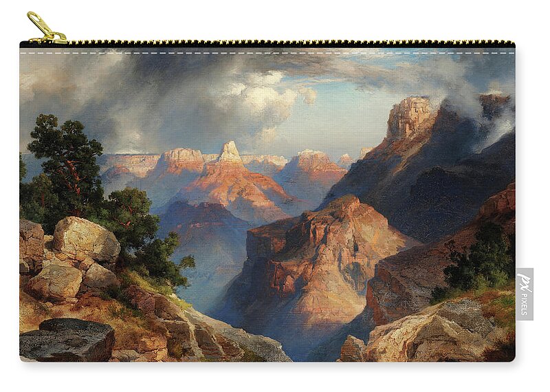 Thomas Moran Zip Pouch featuring the painting Grand Canyon, 1912 by Thomas Moran