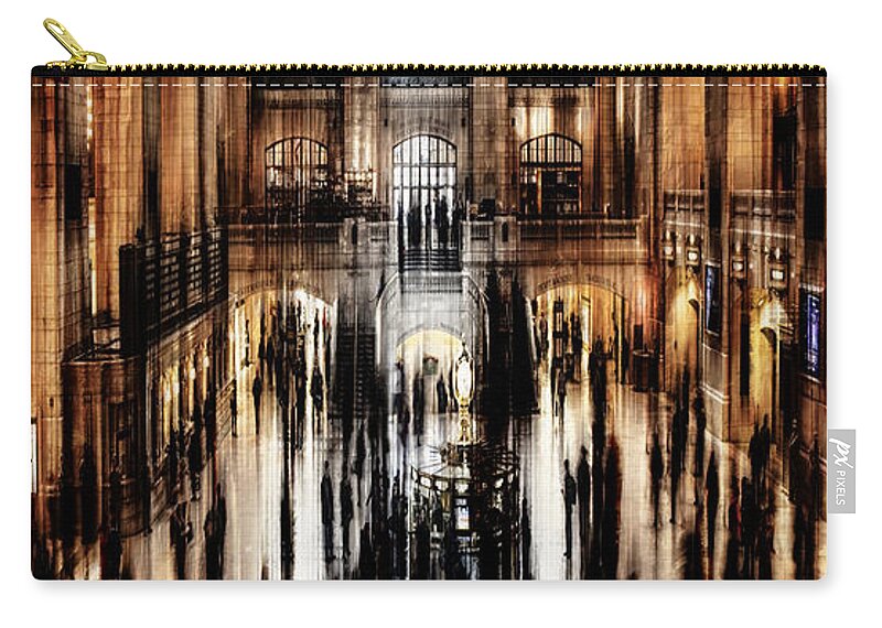 Grand Zip Pouch featuring the digital art Grand Central Station by Tim Palmer