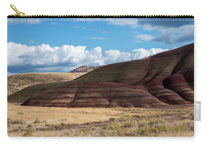 Bentonite Claystone Zip Pouch featuring the photograph Grassland at John Day by Robert Potts