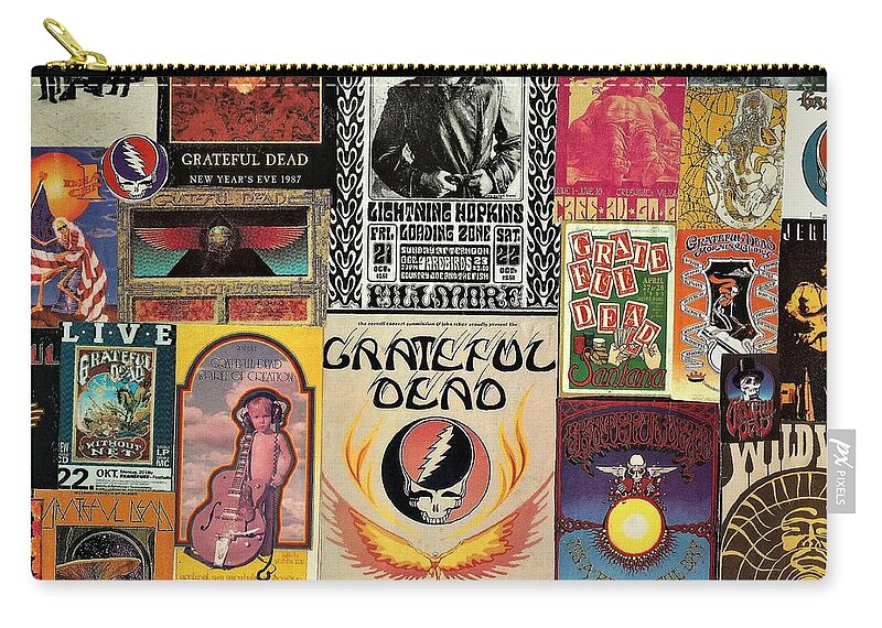 Collage Zip Pouch featuring the photograph Grateful Dead Collage 3 by Doug Siegel