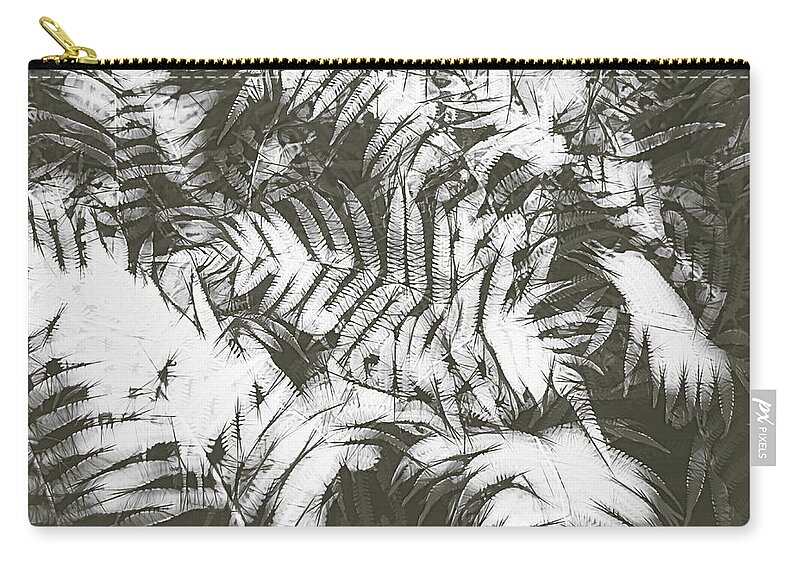 Pantone Zip Pouch featuring the photograph Gray Abstract Foliage Pattern by Andrea Anderegg