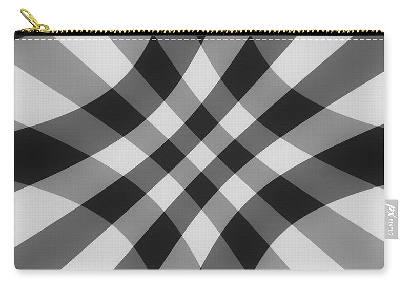 Gray Carry-all Pouch featuring the digital art Gray Crosshatch by Delynn Addams for Home Decor by Delynn Addams