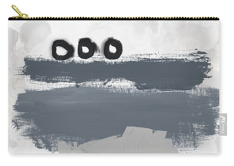 Abstract Zip Pouch featuring the mixed media Grayscale 1- Abstract Art by Linda Woods by Linda Woods