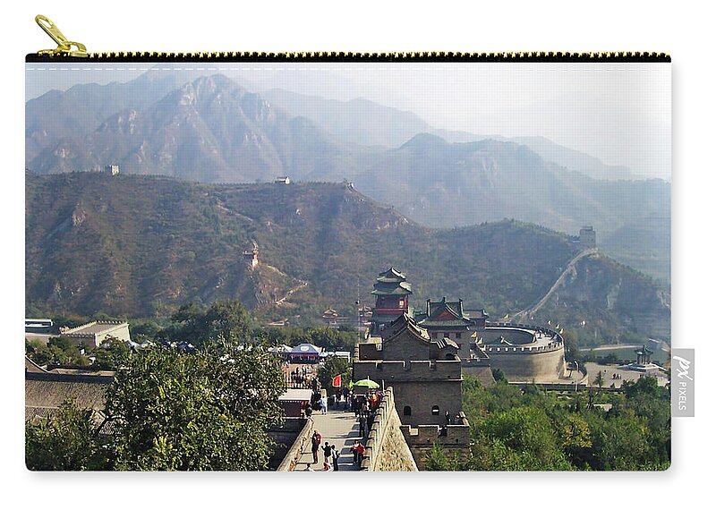 China Zip Pouch featuring the photograph Great Wall Of China At Badaling by Debbie Oppermann