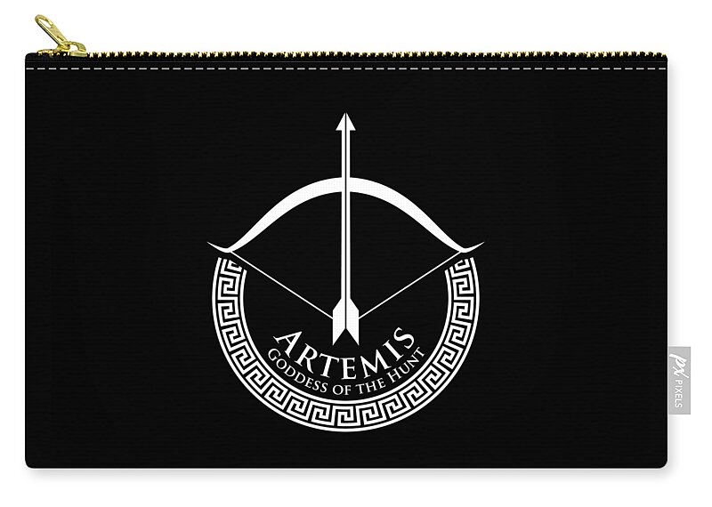 Myths Zip Pouch featuring the digital art Greek Mythology Gift Ancient Greece History Lovers of artemis Gods Goddesses Deities by Martin Hicks