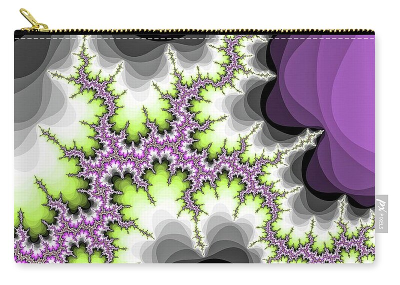 Lightning Zip Pouch featuring the digital art Green Lightning Ridge by Don Northup