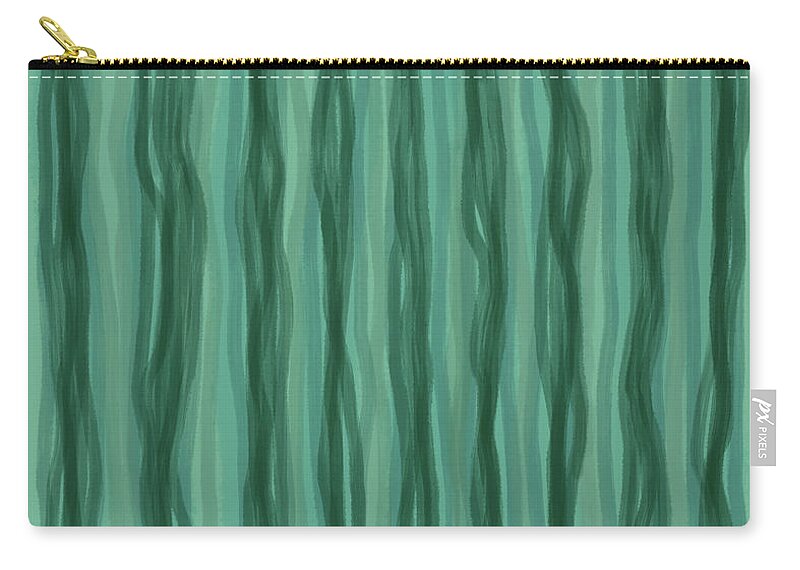 Green Stripes Zip Pouch featuring the digital art Green Stripes by Annette M Stevenson