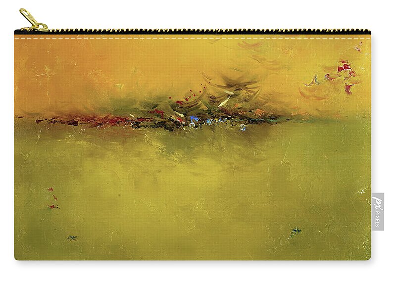 Atardecer Carry-all Pouch featuring the painting Green Sunset by Patricia Pinto