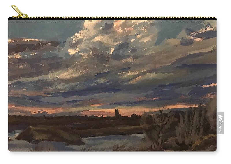 Clouds Zip Pouch featuring the painting Greenbelt Cloud study by Les Herman