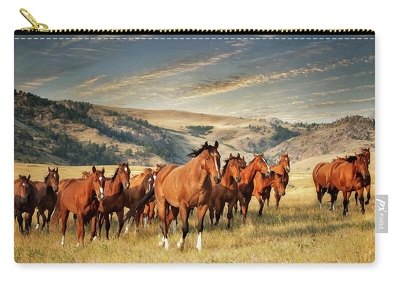 Ranch Zip Pouch featuring the photograph Greener Pastures by Phyllis Burchett