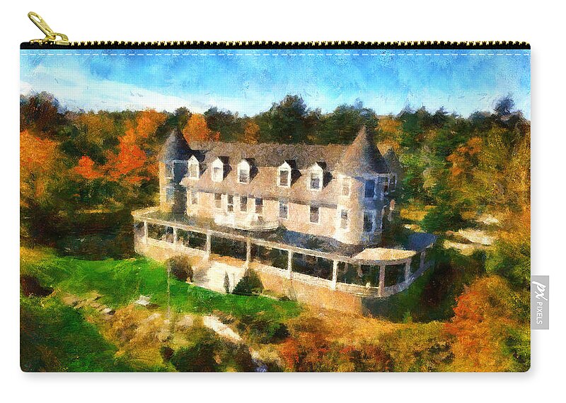 Inn Carry-all Pouch featuring the photograph Grey Havens Inn v2 by Aleksander Rotner