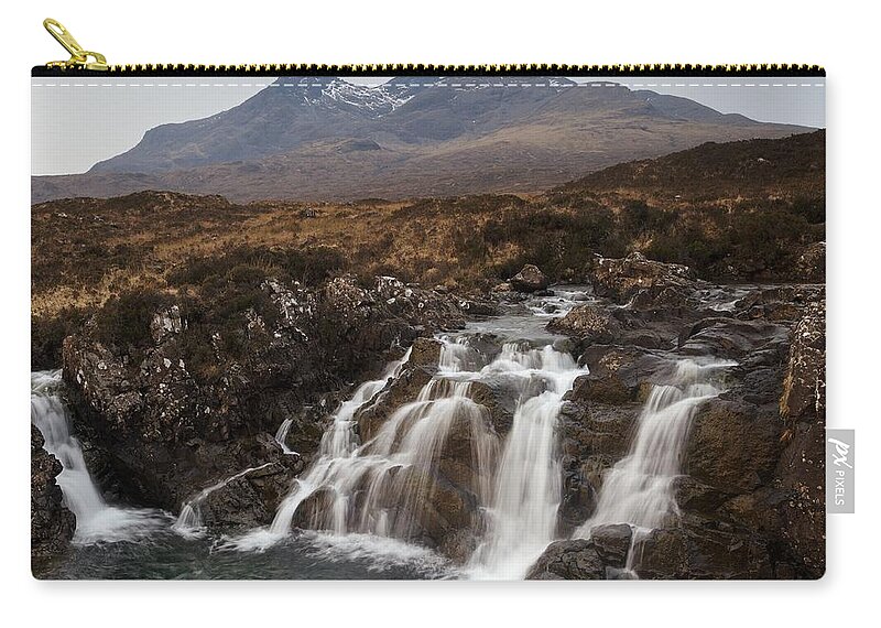 Sligachan Zip Pouch featuring the photograph Grey Skies over the Cuillin by Stephen Taylor