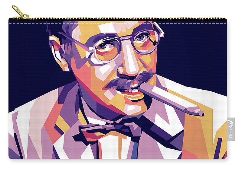 Groucho Marx Zip Pouch featuring the digital art Groucho Marx by Movie World Posters