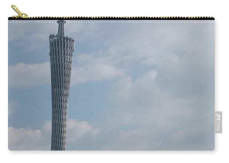 Guangzhou Zip Pouch featuring the photograph Guangzhou Tower by Inge Elewaut