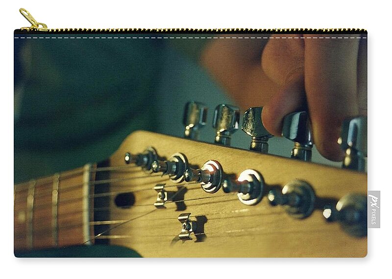 Rock Music Zip Pouch featuring the photograph Guitarra Guitar by Javier Canale
