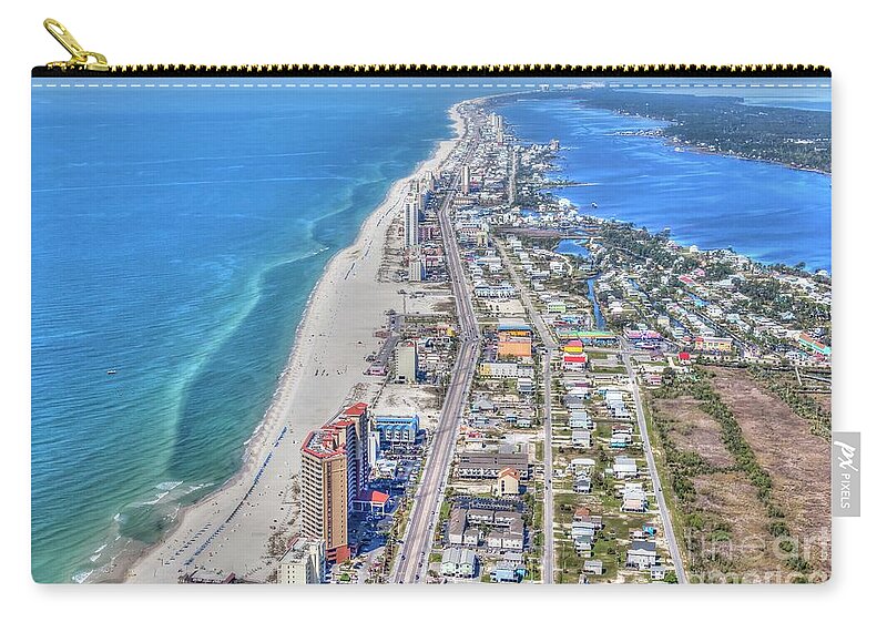 Gulf Shores Zip Pouch featuring the photograph Gulf Shores 7124 by Gulf Coast Aerials -