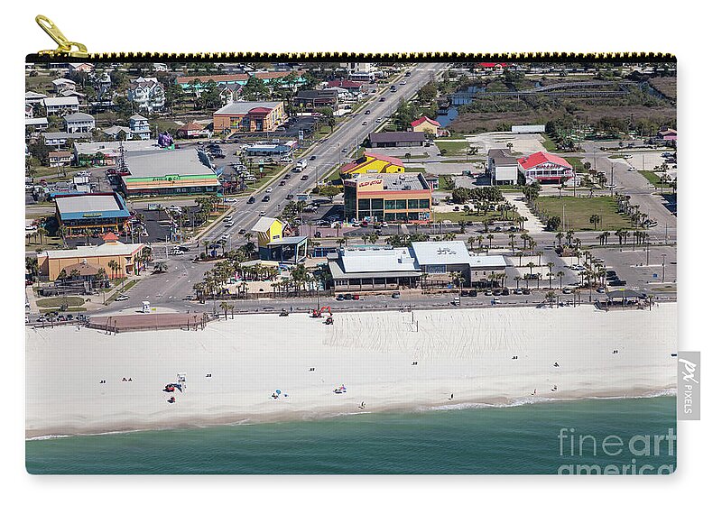 Gulf Shores Beach Zip Pouch featuring the photograph Gulf Shores Beach 7139 by Gulf Coast Aerials -