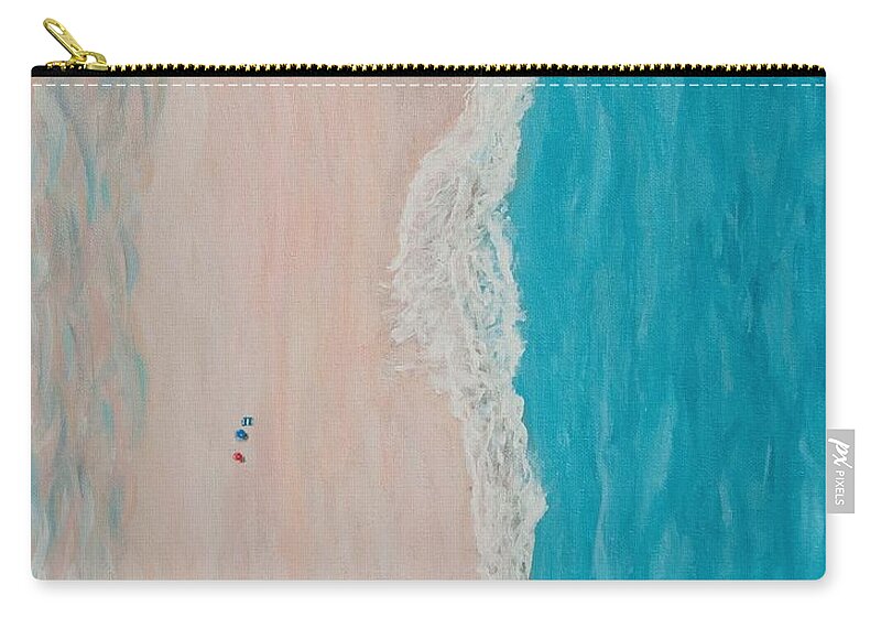 Beach Zip Pouch featuring the painting Gull's Shore View by Deborah Smith