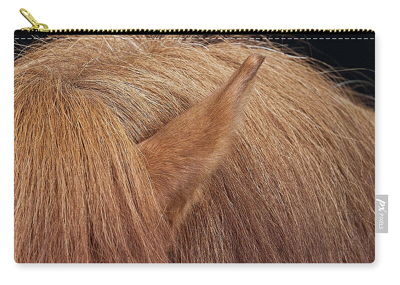 Horse Zip Pouch featuring the photograph Hair And Ear Of Horse by Arctic-images
