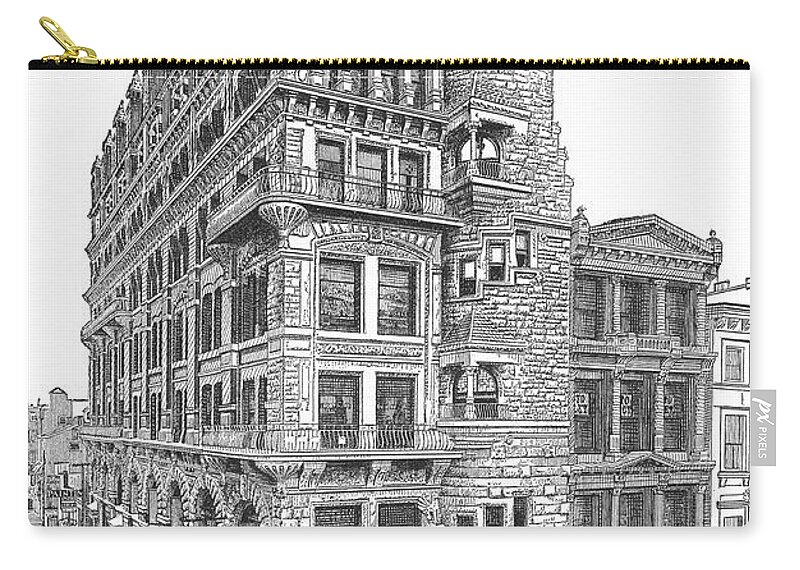 Hale Building Zip Pouch featuring the drawing Hale Building by Unknown