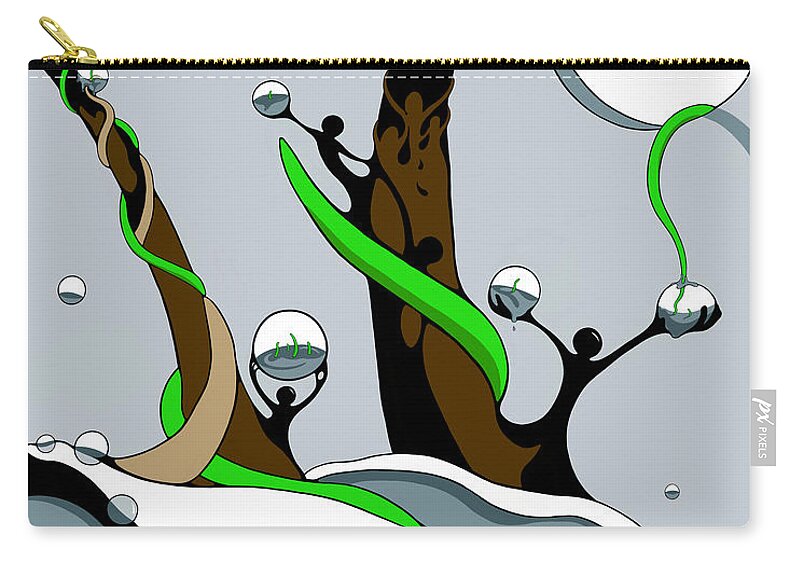 Vines Zip Pouch featuring the drawing Half Full by Craig Tilley