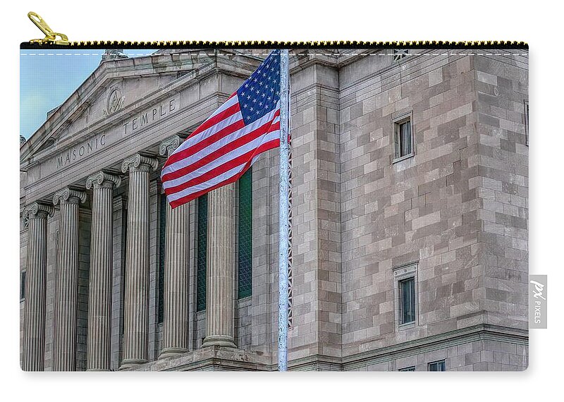  Zip Pouch featuring the photograph Half-Staff by Jack Wilson