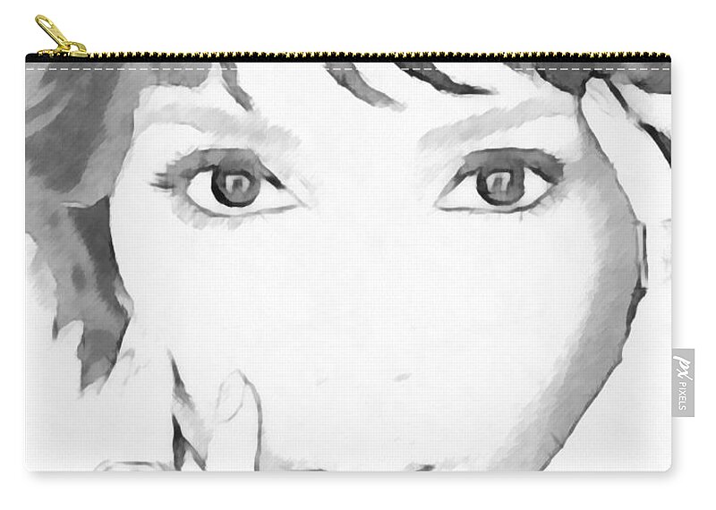 Celebrity Zip Pouch featuring the digital art Halle Berry by Humphrey Isselt
