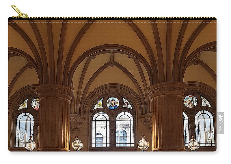 Hamburg Zip Pouch featuring the photograph Hamburg City Hall - Interior by Yvonne Johnstone