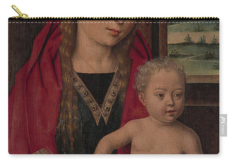 Virgin Zip Pouch featuring the painting Hans Memling Virgin and Child by Hans Memling