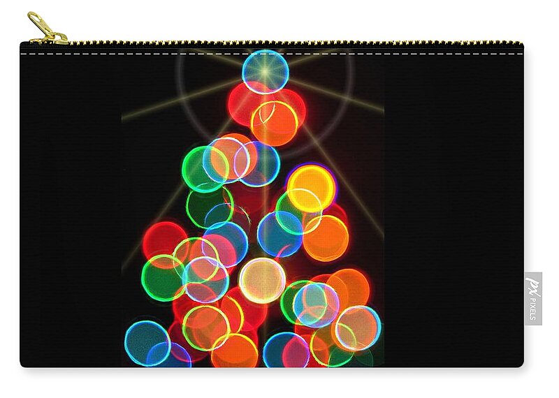 Holiday Zip Pouch featuring the digital art Happy Holidays - 2015-R by Ludwig Keck