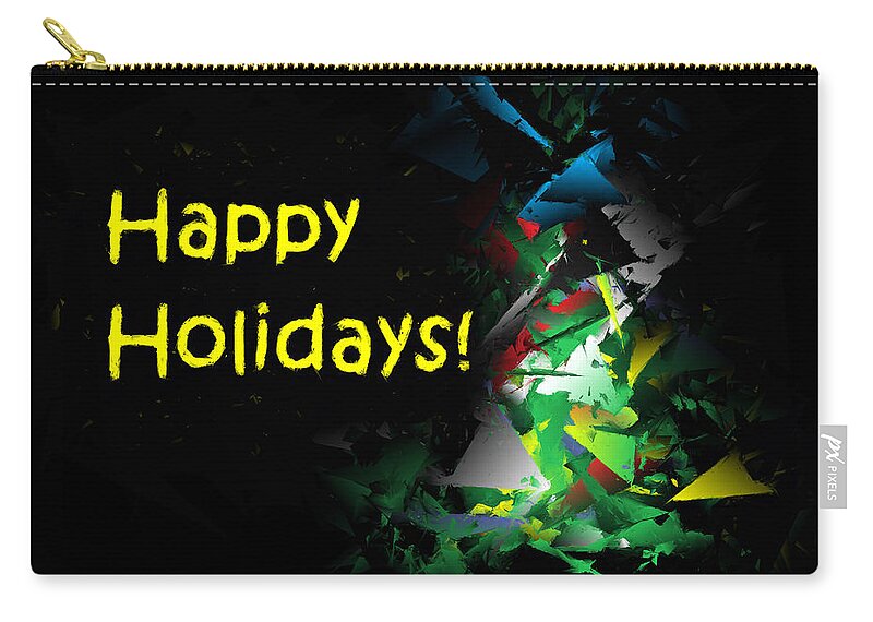 Digital Art Zip Pouch featuring the digital art Happy Holidays - 2018-7 by Ludwig Keck