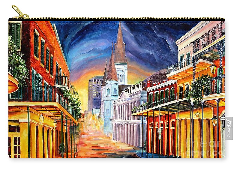 New Orleans Zip Pouch featuring the painting Happy New Orleans by Diane Millsap