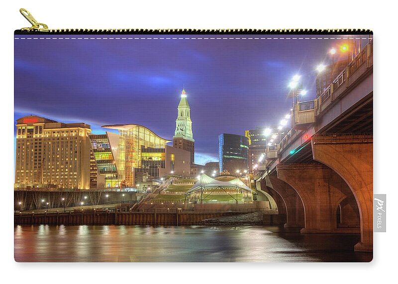 Downtown District Zip Pouch featuring the photograph Hartford, Connecticut Skyline by Denistangneyjr