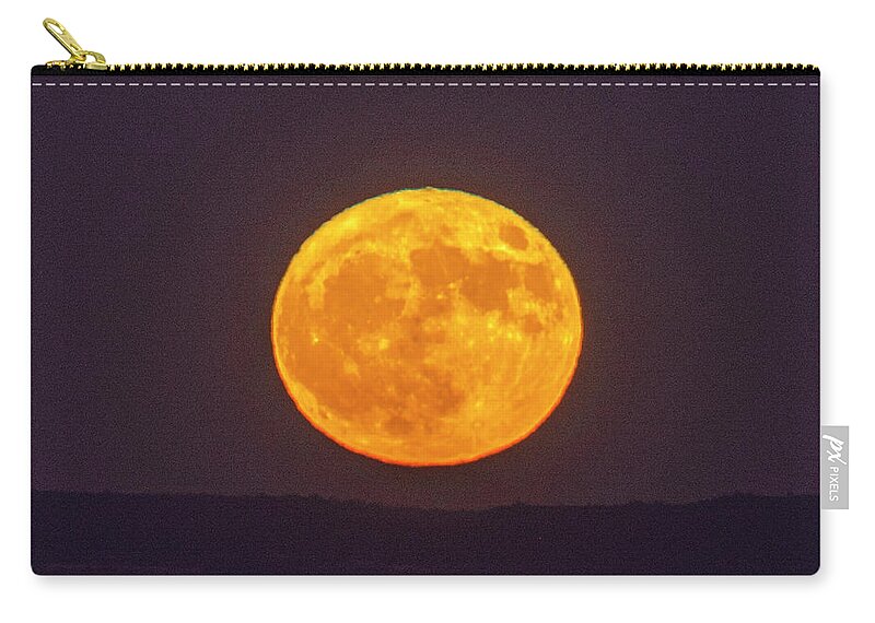 Natanson Zip Pouch featuring the photograph Harvest Moon 2019 by Steven Natanson