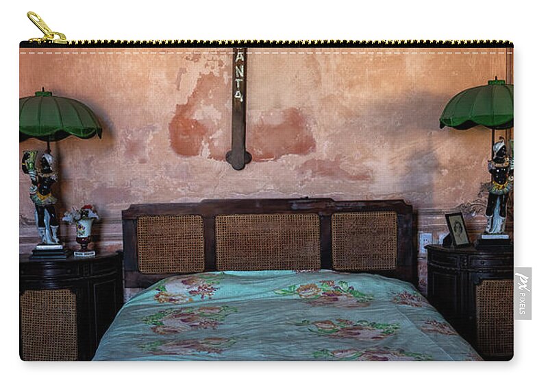 Havana Cuba Zip Pouch featuring the photograph Havana Bedroom by Tom Singleton