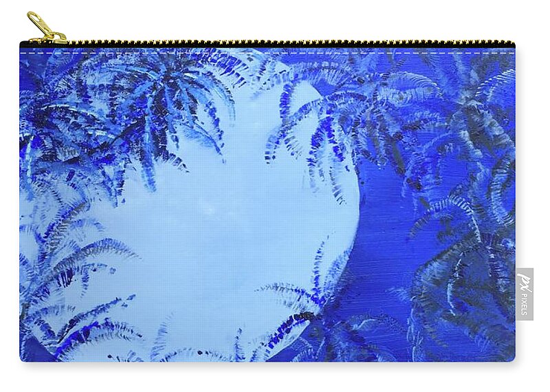 Hawaiian Blue Moon Zip Pouch featuring the painting Hawaii Blue Moon by Michael Silbaugh