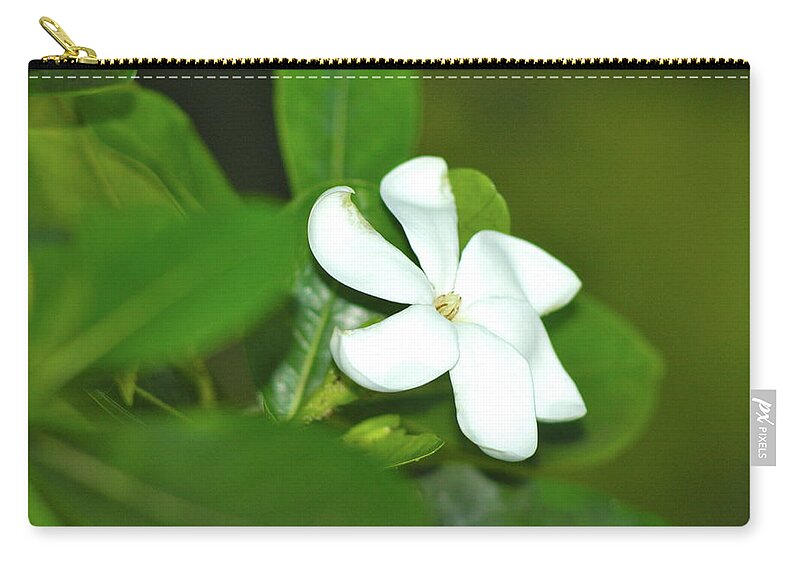 Hawaii Zip Pouch featuring the photograph Hawaiian Gardenia by Lehua Pekelo-Stearns