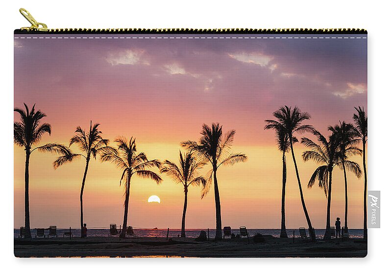 Sunset Zip Pouch featuring the photograph Hawaiian Sunset by Nicole Young