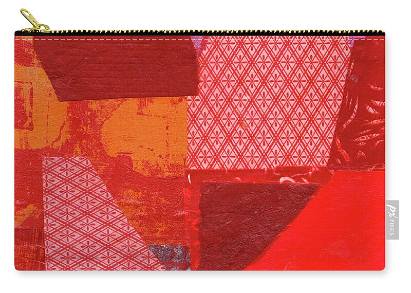 Abstract Art Zip Pouch featuring the painting Heart #51 by Jane Davies